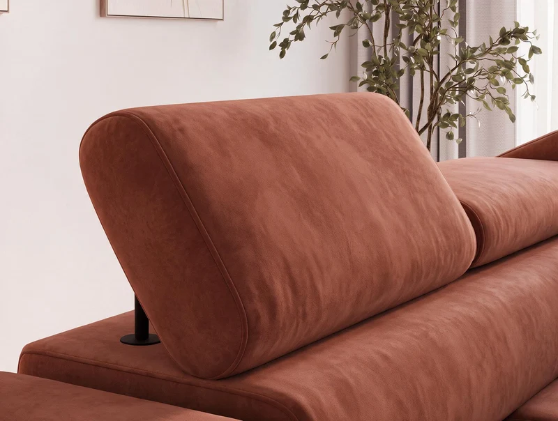 Canapé d'angle convertible design ALESIA avec coffre de rangement