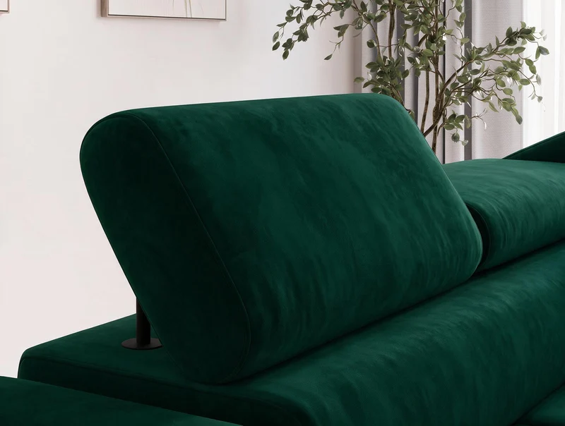 Canapé d'angle convertible design ALESIA avec coffre de rangement