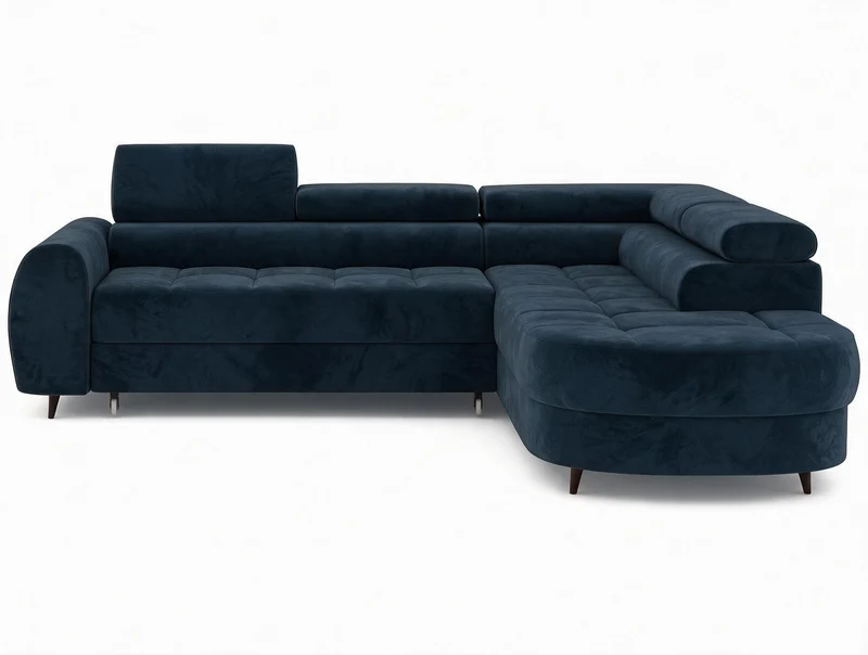 Canapé d'angle convertible design ALESIA avec coffre de rangement