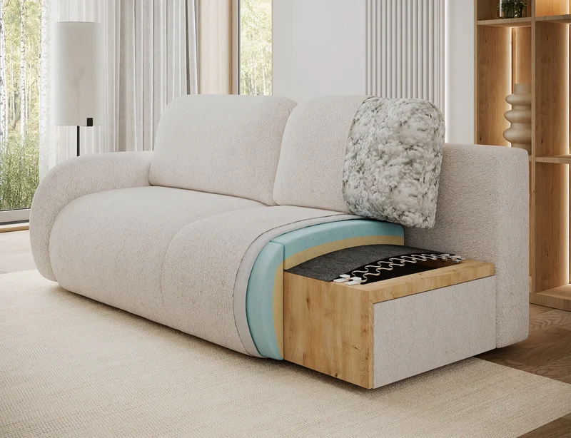 Canapé convertible design CADET avec coffre de rangement