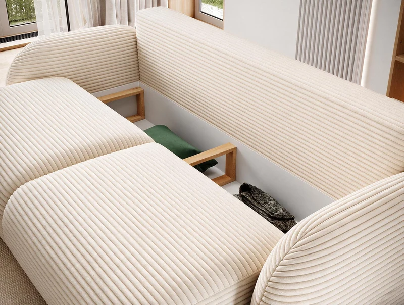 Canapé convertible design CADET avec coffre de rangement