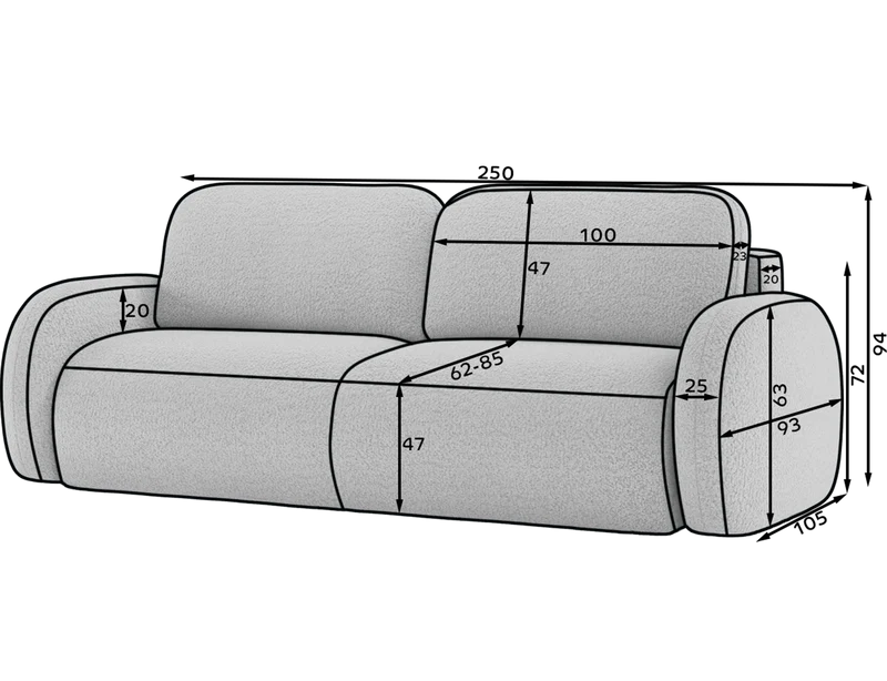 Canapé convertible design CADET avec coffre de rangement