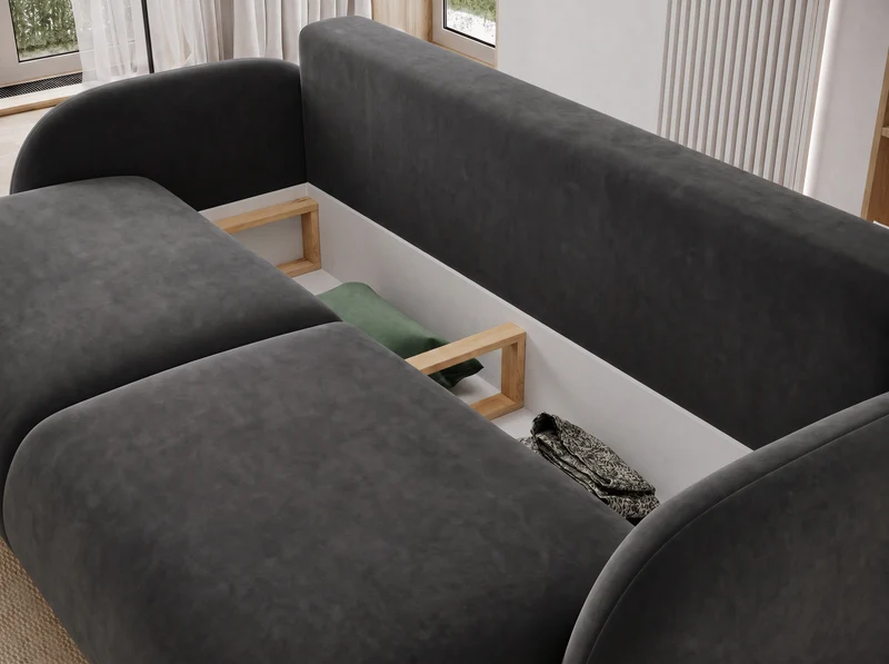 Canapé convertible design CADET avec coffre de rangement