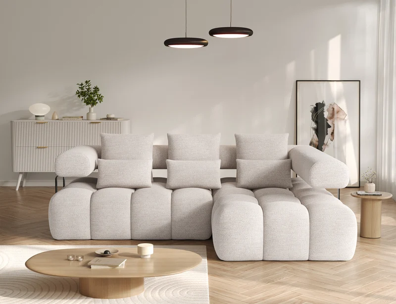 Canapé d'angle convertible design DUROC avec extension électrique