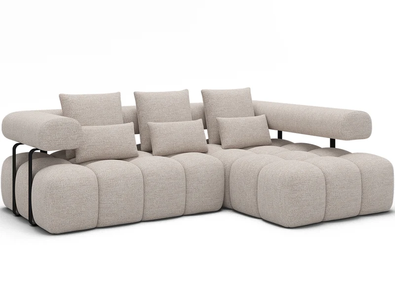 Canapé d'angle convertible design DUROC avec extension électrique