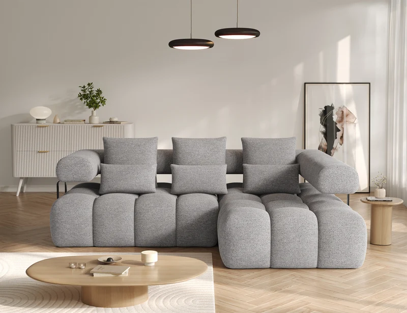 Canapé d'angle convertible design DUROC avec extension électrique