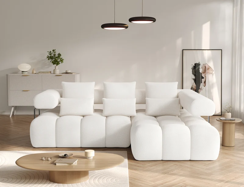 Canapé d'angle convertible design DUROC avec extension électrique