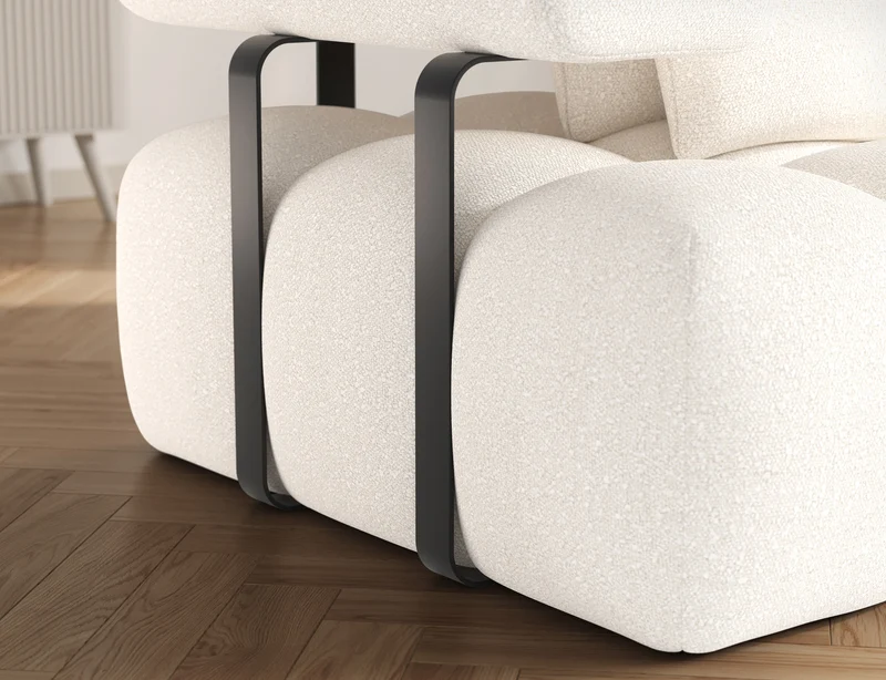 Canapé d'angle convertible design DUROC avec extension électrique