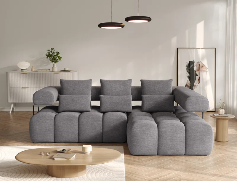 Canapé d'angle convertible design DUROC avec extension électrique