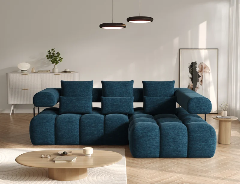 Canapé d'angle convertible design DUROC avec extension électrique