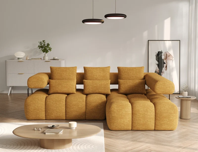 Canapé d'angle convertible design DUROC avec extension électrique
