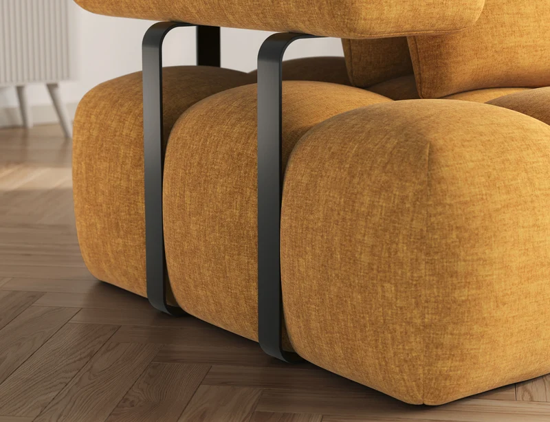 Canapé d'angle convertible design DUROC avec extension électrique