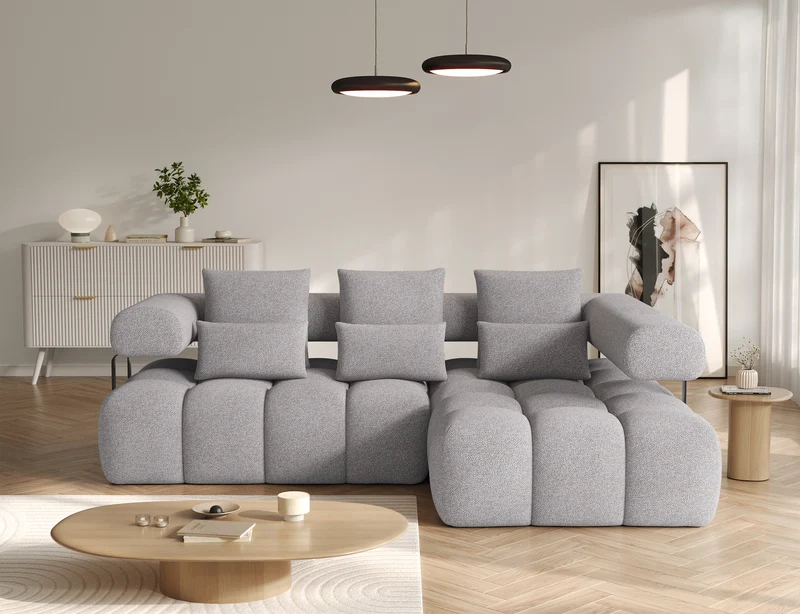 Canapé d'angle convertible design DUROC avec extension électrique
