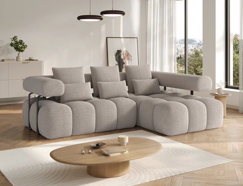 Canapé d'angle convertible design DUROC avec extension électrique