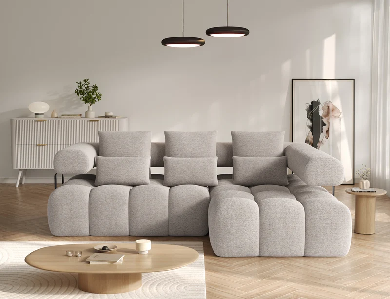 Canapé d'angle convertible design DUROC avec extension électrique