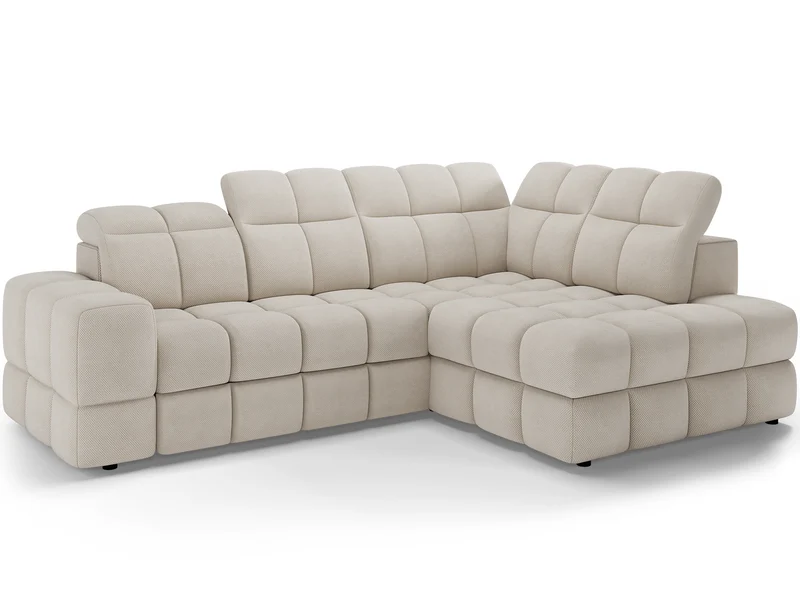 Canapé d'angle convertible design VANEAU avec coffre de rangement