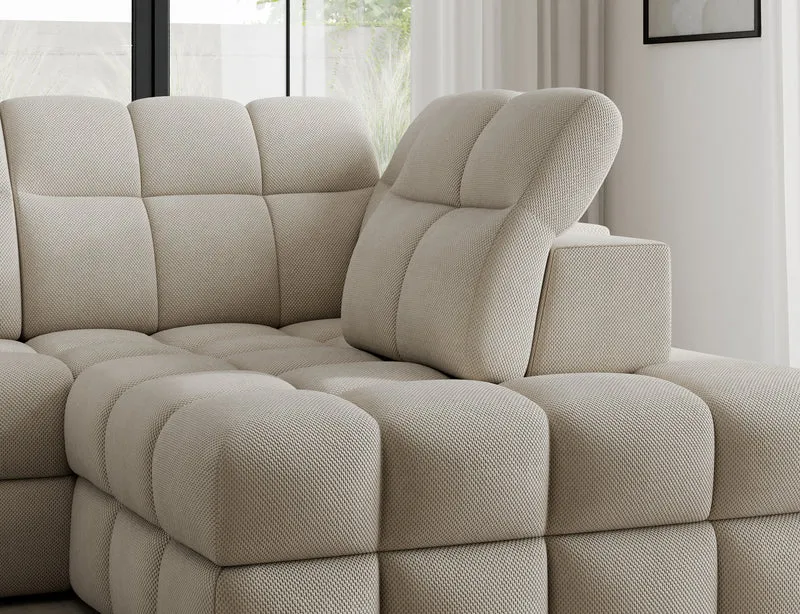 Canapé d'angle convertible design VANEAU avec coffre de rangement