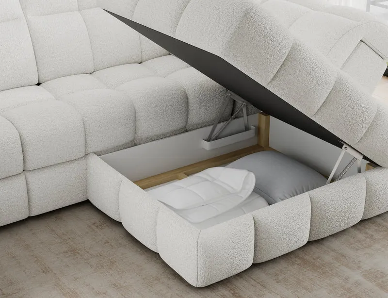 Canapé d'angle convertible design VANEAU avec coffre de rangement
