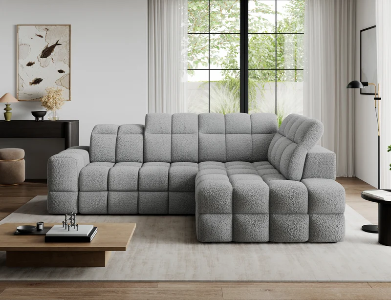 Canapé d'angle convertible design VANEAU avec coffre de rangement