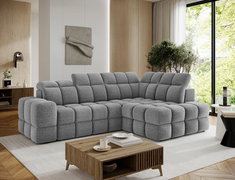 Canapé d'angle convertible design VANEAU avec coffre de rangement
