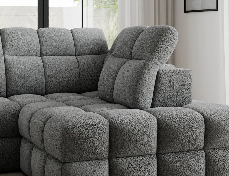 Canapé d'angle convertible design VANEAU avec coffre de rangement