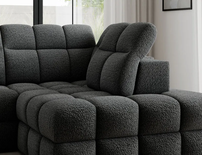 Canapé d'angle convertible design VANEAU avec coffre de rangement