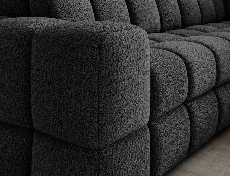 Canapé d'angle convertible design VANEAU avec coffre de rangement