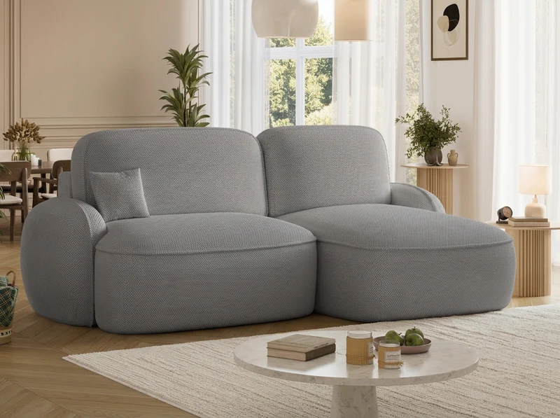 Canapé d'angle convertible design MIRABEAU avec coffre de rangement
