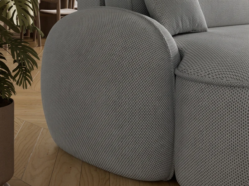 Canapé d'angle convertible design MIRABEAU avec coffre de rangement