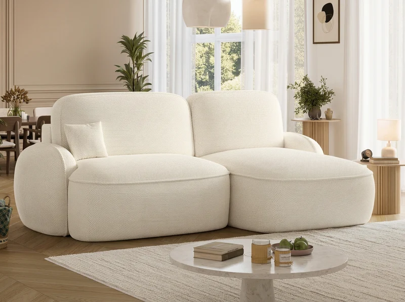 Canapé d'angle convertible design MIRABEAU avec coffre de rangement