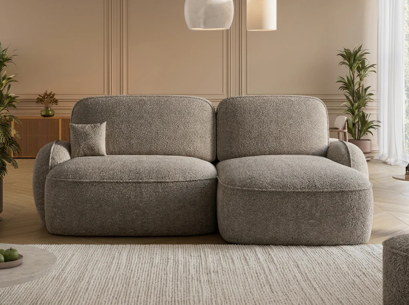 Canapé d'angle convertible design MIRABEAU avec coffre de rangement