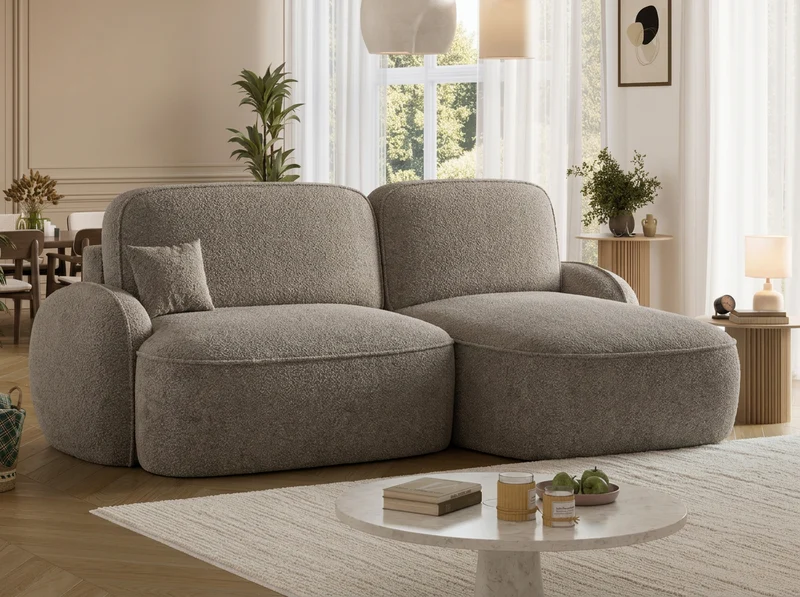 Canapé d'angle convertible design MIRABEAU avec coffre de rangement