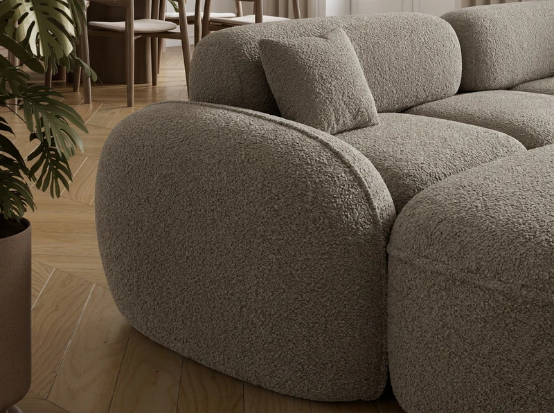 Canapé d'angle convertible design MIRABEAU avec coffre de rangement