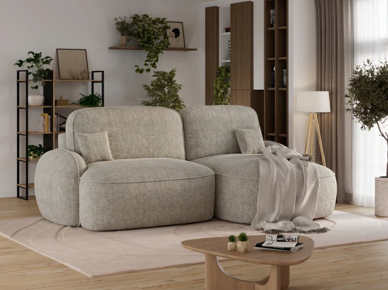 Canapé d'angle convertible design MIRABEAU avec coffre de rangement