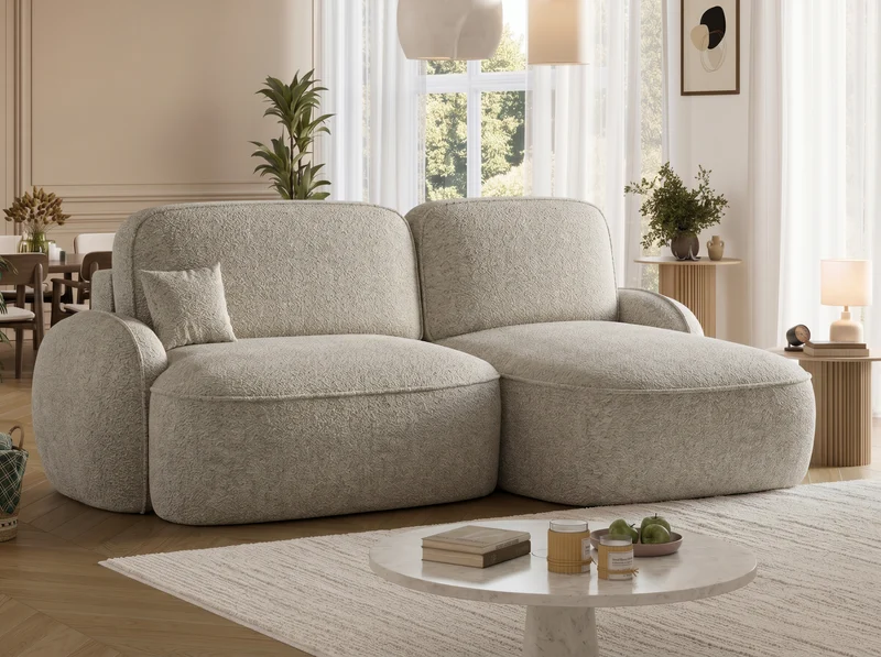 Canapé d'angle convertible design MIRABEAU avec coffre de rangement