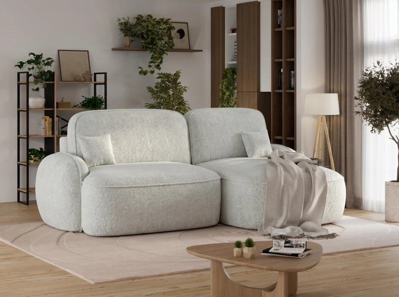 Canapé d'angle convertible design MIRABEAU avec coffre de rangement