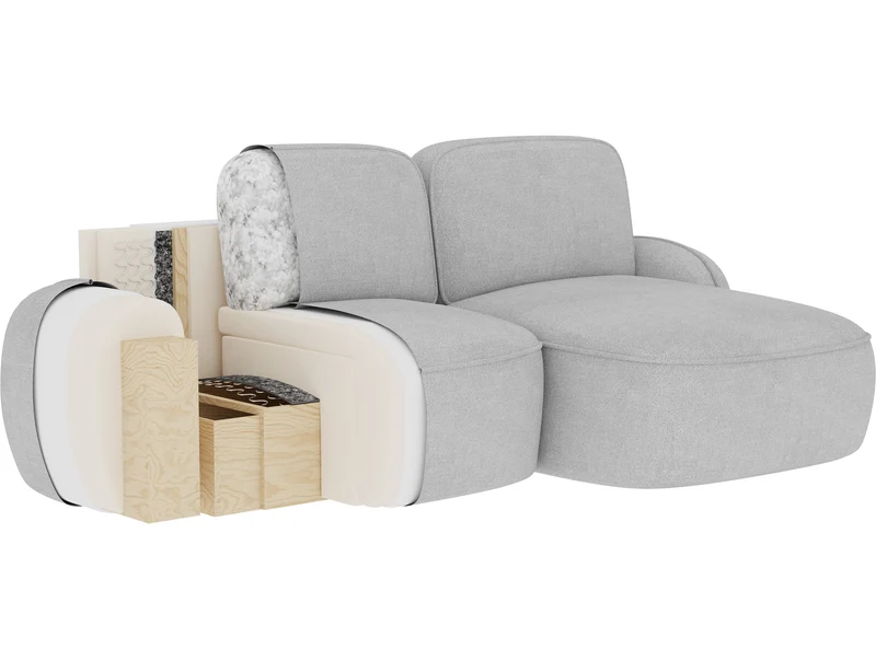Canapé d'angle convertible design MIRABEAU avec coffre de rangement