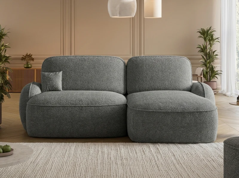 Canapé d'angle convertible design MIRABEAU avec coffre de rangement