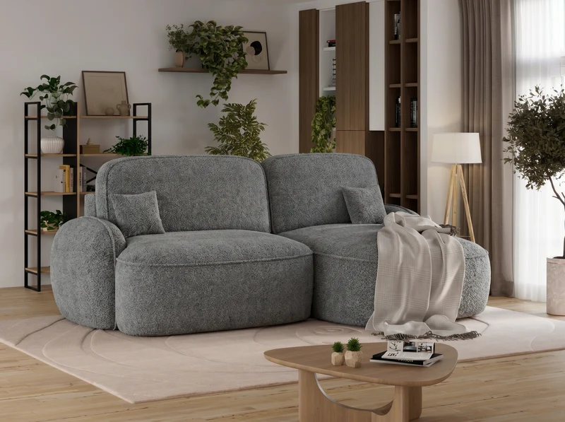 Canapé d'angle convertible design MIRABEAU avec coffre de rangement