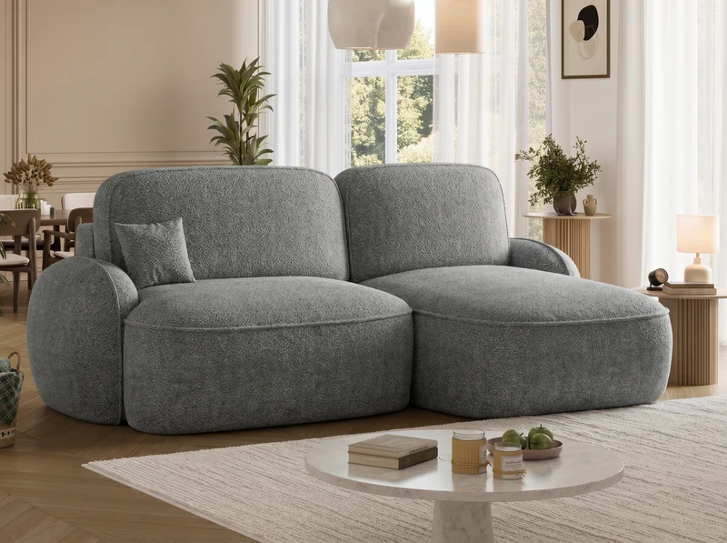 Canapé d'angle convertible design MIRABEAU avec coffre de rangement