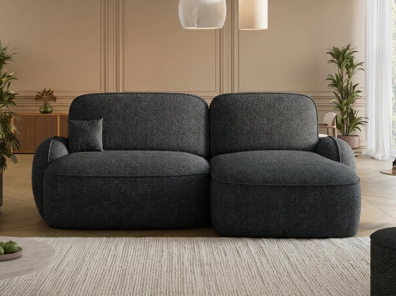 Canapé d'angle convertible design MIRABEAU avec coffre de rangement