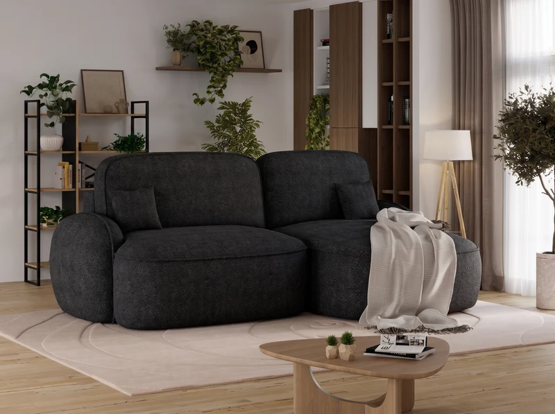 Canapé d'angle convertible design MIRABEAU avec coffre de rangement