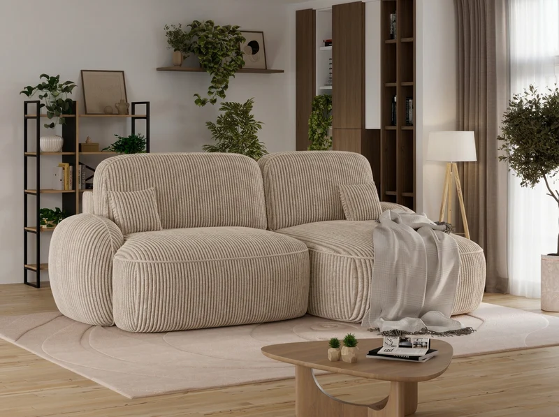 Canapé d'angle convertible design MIRABEAU avec coffre de rangement