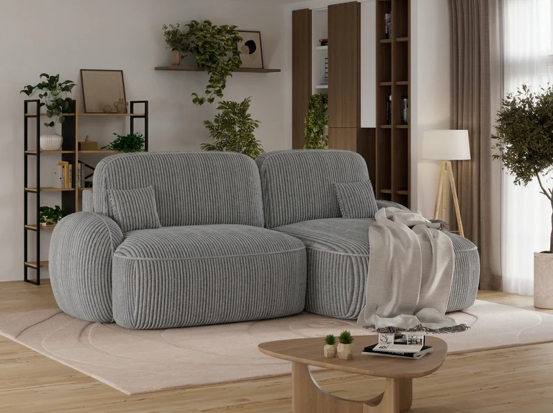 Canapé d'angle convertible design MIRABEAU avec coffre de rangement