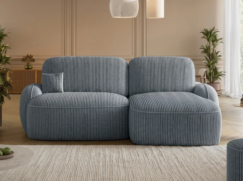 Canapé d'angle convertible design MIRABEAU avec coffre de rangement