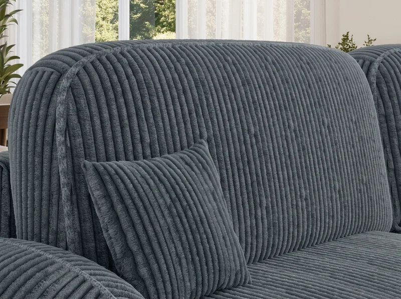 Canapé d'angle convertible design MIRABEAU avec coffre de rangement