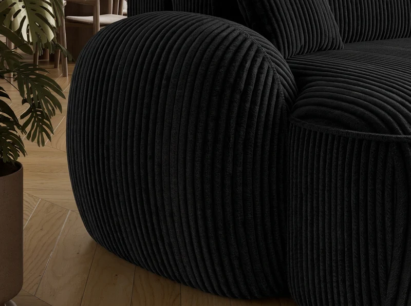 Canapé d'angle convertible design MIRABEAU avec coffre de rangement