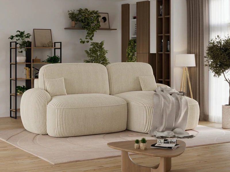 Canapé d'angle convertible design MIRABEAU avec coffre de rangement