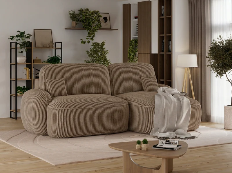 Canapé d'angle convertible design MIRABEAU avec coffre de rangement