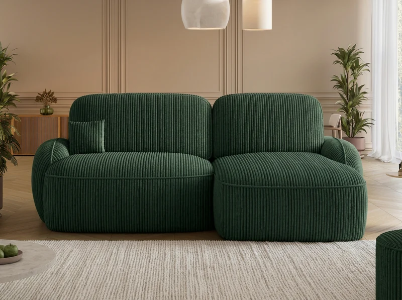 Canapé d'angle convertible design MIRABEAU avec coffre de rangement